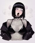  black_hair choker clothed_female goth goth_girl gothic_girl hinata_hyuuga hypnosis hypnotized makeup naruto naruto_shippuden open_mouth short_hair 