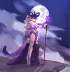  bare_midriff breasts crown female_only furry furry_female goat_girl long_hair moon priest priestess slaanesh_(cult) warhammer_(franchise) warhammer_40k white_fur white_hair 