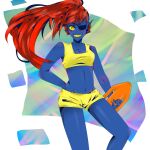  1:1 1:1_aspect_ratio 1girl 2010s 2016 2d 2d_(artwork) anthro anthro_only bad_id bad_tumblr_id blue_body blue_skin breasts digital_media_(artwork) ear_fins eyepatch female_anthro female_only fish fish_girl hair hand_behind_back kickboard long_hair marine midriff monster monster_girl navel non-mammal_breasts non-mammal_navel ponytail red_hair red_ponytail slit_pupils solo_anthro solo_female swimsuit third-party_source transparent_background undertale undertale_(series) undyne video_game_character video_games x-zippercreepypasta yellow_sclera yellow_swimsuit 