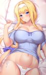 alice_schuberg alluring blonde_hair blue_eyes bra insanely_hot night_shirt nightshirt panties sword_art_online