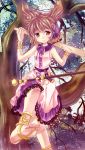 1girl anklet barefoot barefoot_sandals bracelet brown_eyes brown_hair earmuffs feet female headphones jewelry motatei ritual_baton sash scabbard sheath sheathed sleeveless soles solo sword toes touhou toyosatomimi_no_miko weapon