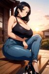  1girl ai_generated ass breasts gigantic_breasts hajimete_no_hitozuma hips huge_ass huge_breasts long_hair looking_at_viewer mature mature_female milf thick_thighs thighs tomoko_(hajimete_no_hitozuma) wide_hips 