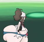  1girl big_belly bottom_heavy chubby chubby_belly chubby_female fat_ass hilda_(pokemon) huge_ass ill_fitting_clothing jiggling_ass jorts nintendo pokemon ponytail short_pants shorts thick_thighs webm 