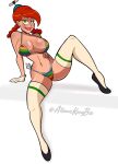  1girl 1girl artist_name atomickingboo aunt_grandma big_breasts big_breasts big_breasts breasts cartoon_network cleavage curvy green_eyes huge_areolae huge_ass huge_breasts legs orange_hair red_hair thick thick_legs thick_lips thick_thighs thighs twin_braids uncle_grandpa voluptuous wide_hips 