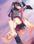  barefoot black_hair feet female momohime oboro_muramasa pov pov_feet scamwich soles sword toes weapon yellow_eyes 