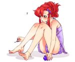 1girl alternate_hairstyle anklet barefoot bracelet feet female hair_ornament hairclip jewelry legs nail_polish painting_nails pedicure purple_nails red_hair redhead sako solo tengen_toppa_gurren-lagann toenail_polish toes yellow_eyes yoko_littner