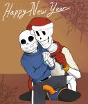 2010s 2017 2boys 2d 2d_(artwork) alternate_version_available animated_skeleton big_dom big_dom_small_sub bigger_dom bigger_dom_smaller_sub blue_blush blush blushing_male bottom_sans bound bound_wrists brother brother/brother brother_and_brother brothers christmas clothed clothing digital_media_(artwork) dominant dominant_male domination duo ectopenis english_text fontcest genitals gloves happy_new_year imminent_sex incest intraspecies looking_at_genitalia looking_at_penis looking_down male male/male male_only maledom malesub monster monster_boy new_year orange_blush orange_penis papyrus papyrus_(undertale) papysans penis penis_out precum questionable_consent red_gloves red_scarf sans sans_(undertale) santa_hat scarf seme_papyrus sequence sequential sibling_incest siblings skeleton small_sub small_sub_big_dom smaller_sub_bigger_dom submissive submissive_male taped_mouth text theyaois tied_up tied_wrists top_papyrus uke_sans undead undertale undertale_(series) video_game_character video_games yandere yaoi