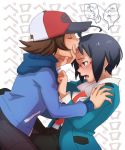  2boys @@@ baseball_cap black_hair blush cheren_(pokemon) gay glasses hat licking male male_focus multiple_boys open_mouth pokemon pokemon_(game) pokemon_bw saliva sweat tongue touya_(pokemon) yaoi 