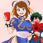 boku_no_hero_academia chun-li deku fanart ochako_uraraka spider-man