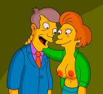  big_breasts edna_krabappel erect_nipples no_bra seymour_skinner the_simpsons 