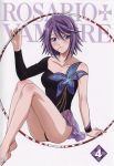 1girl blue_eyes candy female gymnastics hoop hula_hoop legs leotard lollipop mizore_shirayuki pinky_out purple_hair rhythmic_gymnastics rosario_+_vampire rosario_to_vampire shirayuki_mizore short_hair solo