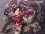 1girl ada_wong ahegao artist_name ass big_breasts biohazard biohazard_4 black_eyes black_hair black_robe black_robe_(resident_evil) breasts butcha-u butcha-u_(artist) censored cum it_(re4) it_(resident_evil) pesanta resident_evil resident_evil_4 resident_evil_4_(remake) resident_evil_4_remake sex short_hair tentacle text_focus u-3 u3 u3_(resident_evil)