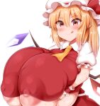 areola big_breasts big_nipples bimbo blonde_hair breast_press breasts flandre_scarlet gigantic_breasts happy huge_areola huge_areolae huge_breasts huge_nipples hyper_breasts large_areolae large_nipples looking_at_viewer massive_breasts monaka_(gatinemiku) nipples puffy_nipples touhou under_boob