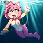 ahegao ai_generated amy_rose asphyxiation closed_eyes drown drowning mobians.ai pussy sega sonic_the_hedgehog_(series) swallowing_water underwater underwater_peril