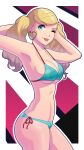 1girl alluring alternate_costume ann_takamaki atlus bikini blonde_hair breasts female_only light-skinned_female light_skin medium_hair mwxxxart persona persona_5 solo_female tagme twin_tails