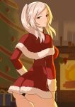 1girl 1girl 1girl alluring ass christmas christmas_outfit fire_emblem fire_emblem_awakening ghostypaint large_ass looking_back nintendo panties presenting_hindquarters robin_(fire_emblem) robin_(fire_emblem)_(female) twin_tails