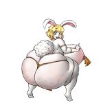 anthro bendacriss blonde_hair bunny_ears bunny_girl bunny_tail carrot carrot_(one_piece) gif gigantic_ass gigantic_breasts hourglass_figure jumping looking_back one_piece smile white_skin