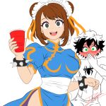 boku_no_hero_academia chun-li chun-li_(cosplay) deku fanart ochako_uraraka spider-man spider_man_cosplay