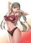 1girl 1girl 1girl alluring ann_takamaki bra breasts clothing excaliblader legs_together lingerie long_hair megami_tensei navel panties persona persona_5 red_bra red_panties underwear