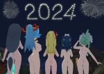  2024 5girls alternate_version_available ass ass_focus back_view blonde_hair blue_hair clair_(pokemon) cyan_hair dark_hair dawn_(new_years_2023)_(pokemon_masters) dawn_(pokemon) fireworks lillie_(pokemon) lisia_(new_years_2023)_(pokemon_masters) lisia_(pokemon) looking_up new_year night night_sky pokemon pokemon_bdsp pokemon_dppt pokemon_frlg pokemon_gsc pokemon_hgss pokemon_lgpe pokemon_masters pokemon_masters_ex pokemon_oras pokemon_rgby pokemon_sm ponytail ponytails sabrina_(pokemon) saucemon7 turquoise_hair 