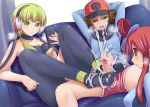 1boy 2girls :< bad_id bad_pixiv_id black_(pokemon) black_legwear blonde_hair breath brown_eyes brown_hair censored cum ejaculation elesa_(pokemon) emotionless_sex feet femdom footjob footjob_cum fuuro_(pokemon) game_freak hair_ornament hat hetero hilbert_(pokemon) humans_of_pokemon kamitsure_(pokemon) morimoto_kiyona multiple_girls multitasking nintendo pantyhose penis penis_milking pointless_censoring pokemon pokemon_(game) pokemon_black_and_white pokemon_bw protagonist_(pokemon) red_eyes red_hair skyla_(pokemon) touya_(pokemon) two-footed_footjob wavy_mouth yellow_eyes