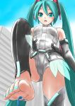 1boy 1girl aqua_eyes aqua_hair aqua_nails barefoot blue_hair blush feet giantess hatsune_miku hatsune_miku_(append) high_res kaito long_hair manzi miku_hatsune miniboy nail_polish painted_toenails scarf short_hair sweatdrop toeless_socks toenail_polish toenails toes trample twin_tails very_long_hair vocaloid vocaloid_append