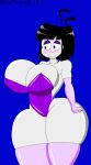  1girl adult_swim big_breasts blush creepy_susie embarrassed goth goth_girl legwear the_oblongs thick_thighs wide_hips 