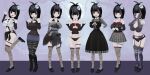  7girls adult_swim big_breasts cat_pose clones creepy_susie cute dress goth goth_girl moe outfit panties skimpy the_oblongs 