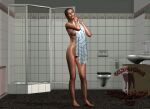  bathroom black-kat-3d-studio breasts nude towel 