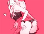 1girl ass black_panties blonde_hair heart long_hair looking_back lowres nintendo panties pokemon pokemon_(game) pokemon_xy red_eyes rough serena_(pokemon) sketch skirt skirt_lift smile solo spread_ass tribute_(tributism) underwear upskirt watch wristband wristwatch