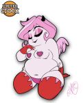  2d chubby chubby_female gloves hazbin_hotel heart-shaped_pasties lingerie mimzy_(hazbin_hotel) pasties pin_up short_hair shortstack stockings vivienne_medrano wings 