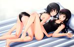  2_girls 2girls ai_nanasaki all_fours amagami arm arm_support arms art ass babe back bare_legs bare_shoulders barefoot black_hair black_swimsuit blush collarbone feet female girl_on_top haruka_morishima high_res highres inflatable_raft legs leotard long_hair looking_at_viewer looking_back lying morishima_haruka multiple_girls nanasaki_ai neck on_back one-piece_swimsuit open_mouth school_swimsuit shian_(my_lonly_life.) short_hair sweat sweating swimsuit tiptoes yuri 