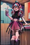  1girl ai_generated beverage emikukis fanart female_only midriff owozu solo_female vtuber 