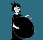  1girl adult_swim bbw big_breasts creepy_susie goth goth_girl huge_belly human rat stuffing the_oblongs vore vore_belly weight_gain 