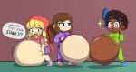  3_girls a_hat_in_time bbw big_belly bow_kid dark_skin hat_kid moustache_girl plump weight_gain 