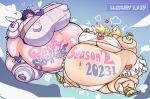 2_girls big_breasts huge_belly huge_breasts inflation nipples panty_&amp;_stocking_with_garterbelt panty_anarchy stocking_anarchy thick_thighs