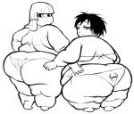  2_girls bbw big_ass glitch_techs looking_at_viewer looking_back miko_kubota panties thick_thighs 