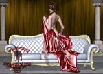  1girl 3d black-kat-3d-studio couch female_only nude solo_female 