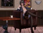  1girl 3d armchair black-kat-3d-studio breasts clothing female_only sitting solo_female 