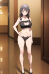  1girl alluring big_breasts bikini black_and_purple_hair cleavage high_heels hotel_hallway nosoylander purple_eyes silf yahari_ore_no_seishun_lovecome_wa_machigatteiru. yukinoshita_haruno 