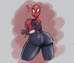  ! 1girl 2021 ass ass_focus big_ass bodysuit breast clothing hindquarters huge_ass large_ass looking_back marvel marvel_comics mask mayday_parker nitrowolf sideboob spider-girl spider-man_(series) spider_sense superheroine surprised thick_ass thick_thighs web webbing wide_hips 