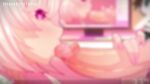 2boys astolfo_(fate) big_penis blush cum cum_in_mouth cumming_in_mouth erection eye_contact fate/apocrypha fate_(series) fellatio femboy gay large_penis male_focus male_only moaning_in_pleasure nail_polish nails_painted oral penis_grab pink_eyes pink_hair seductive_eyes short_hair short_hair_male solo_focus theobrobine trap video