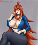  brown_hair green_eyes mei_terumi naruto_shippuden nexus-sig no_bra terumi_mei very_high_resolution very_long_hair voluptuous 