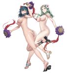  2_girls alluring artist_request bare_legs big_breasts blue_eyes breasts byleth_(fire_emblem) byleth_(fire_emblem)_(female) byleth_(summer)_(fire_emblem)_(female) cuboon edit female_only fire_emblem fire_emblem:_three_houses fire_emblem_heroes green_eyes green_hair nabatean_(fire_emblem) nintendo nude nude_edit nude_filter pussy rhea_(fire_emblem) rhea_(summer)_(fire_emblem) source_request teal_hair 