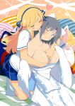  2girls between_breasts biting_ear breast_grab clothing female female_only huge_breasts katsuragi_(senran_kagura) senran_kagura yumi_(senran_kagura) yuri 