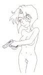  dcl gun gunsmith_cats monochrome nude rally_vincent weapon 