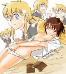  bad_id blonde_hair blue_eyes blush book breasts brown_hair earrings fingering glasses hand_in_panties hyakko jewelry kageyama_torako kazamatsuri_touma long_hair masturbation multiple_girls necktie nipples panties ponytail pussy_juice school_uniform shin_kawasaki short_hair sweat tears torako_kageyama touma_kazamatsuri underwear wet wet_clothes wet_panties 