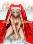  1girl 3d blonde_hair blue_eyes breasts choker christmas incise_soul kneeling lace looking_at_viewer m-rs merry_christmas nipples no_pussy novagina nude rukia rukia_(incise_soul) solo 