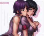 1girl 2_girls bakemonogatari cleavage female_only hanekawa_tsubasa monogatari_(series) senjougahara_hitagi yuri