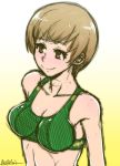 1girl akairiot atlus big_breasts chie_satonaka female female_only persona persona_4 satonaka_chie shin_megami_tensei solo sports_bra